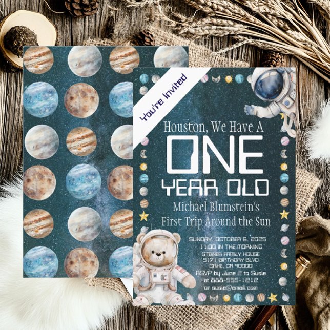Custom Age Outer Space Birthday Party Invitation (Creator Uploaded)