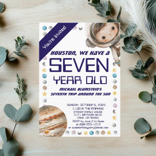 Custom Age Outer Space Birthday Party Invitation