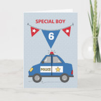 Custom Age Special Boy 6th Birthday Police Car