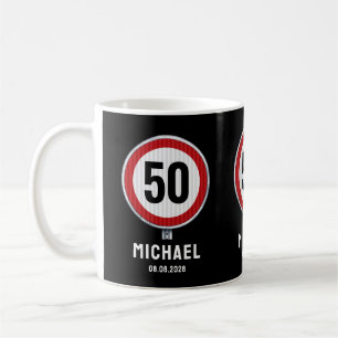 CUSTOM AGE Speed limit road sign birthday party Coffee Mug