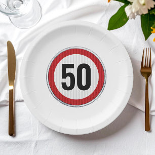 CUSTOM AGE traffic sign Paper Plate