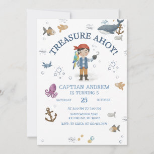 Custom Ahoy Mateys Printable Birthday Party Invitation