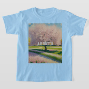 Custom AI Art Earth Day Pink Blossoms Girls T-Shirt
