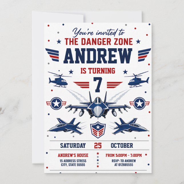Custom Air force Birthday Invitation (Front)