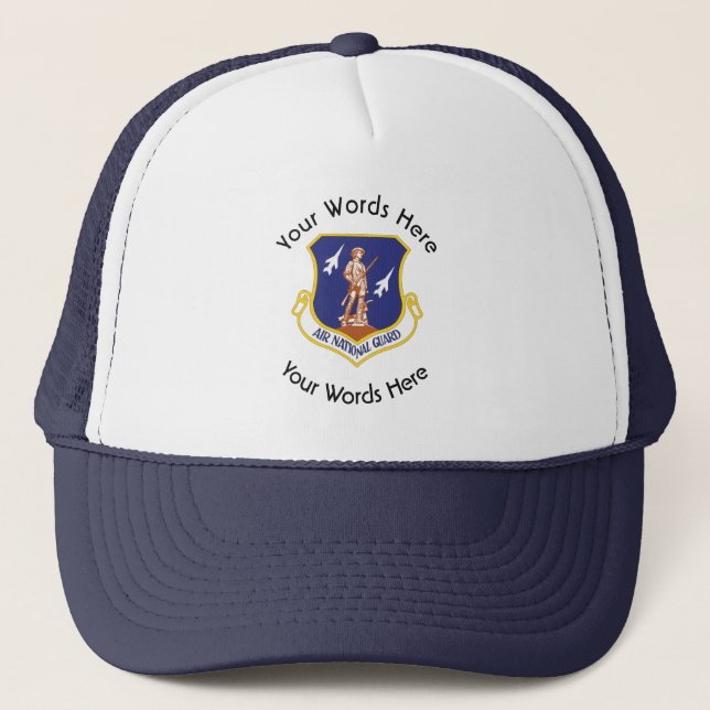 Custom Air National Guard Shield Trucker Hat (Front)