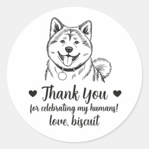Custom Akita Dog Wedding Favour Stickers