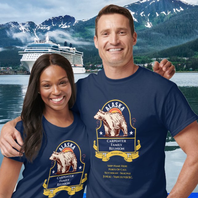 Custom Alaska Bear Family Reunion Cruise T-Shirt (Custom Cruise Alaska Shirts - For reunions, families and couples. )