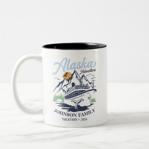 Custom Alaska Cruise Family Friends Group Matching Two-Tone Coffee Mug