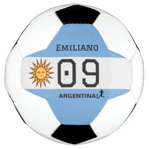 Custom Albiceleste Sun Flag Athlete Graphic Soccer Ball