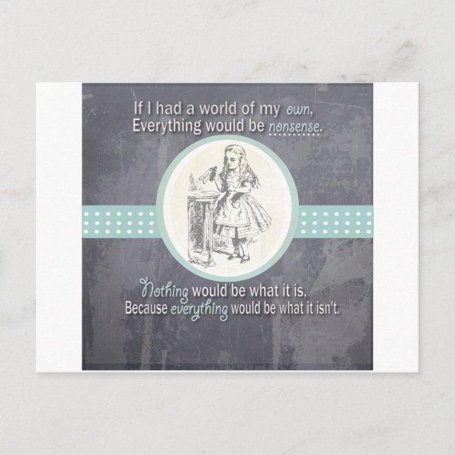 Custom Alice in Wonderland Gifts Postcard (Front)