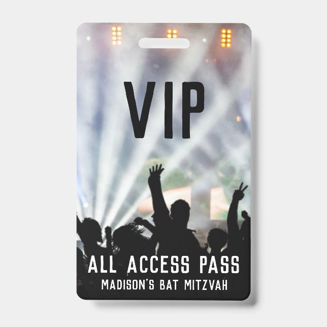 Custom All Access Badge | Bat Mitzvah ID Badge (Front)