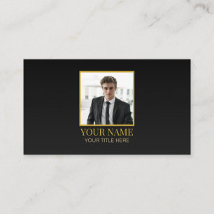 Custom All Black and Gold Best Luxury Photo Name Business Card