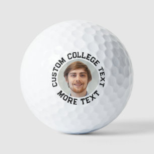 Custom All Outline College Text Photo Golf Balls