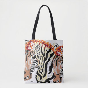 Custom All-Over-Print Tote Bag/Zebras Bag