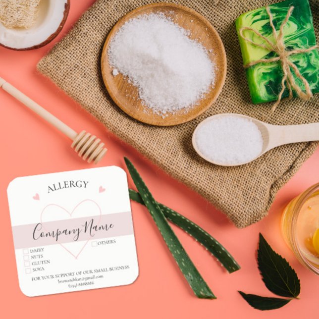 Custom Allergy Advice Label – Handmade Products (Creator Uploaded)