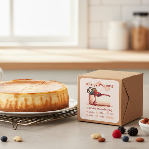 Custom Allergy Warning Dessert Sticker