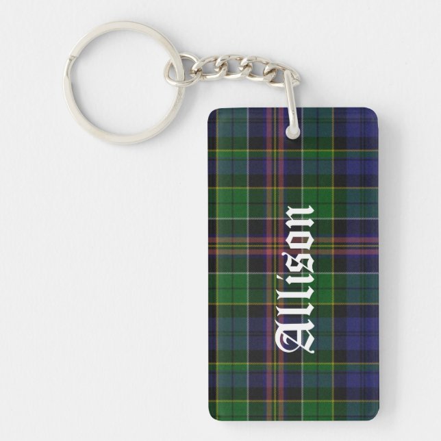 Custom Allison Tartan Plaid Key Chain (Front)