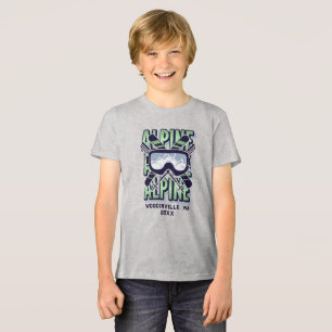 Custom Alpine Skiing Ski Location Date Name Tri-Blend Shirt