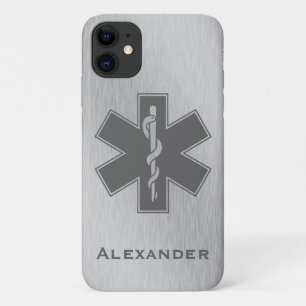Custom Ambulance Black and White Star of Life Case-Mate iPhone Case
