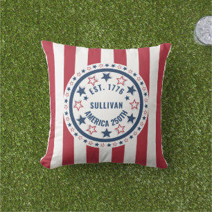 Custom America 250 Vintage Patriotic Flag Cushion