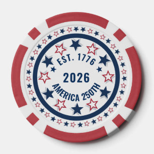 Custom America 250 Vintage Patriotic Flag Poker Chips