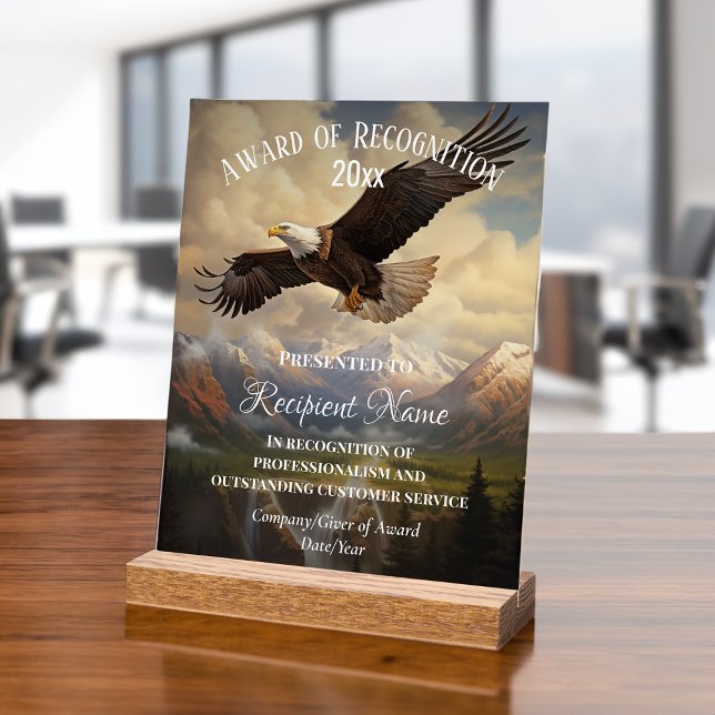 Custom American Bald Eagle Corporate Award Plaque Acrylic Sign (american bald eagle acrylic award plaque trophy sign)