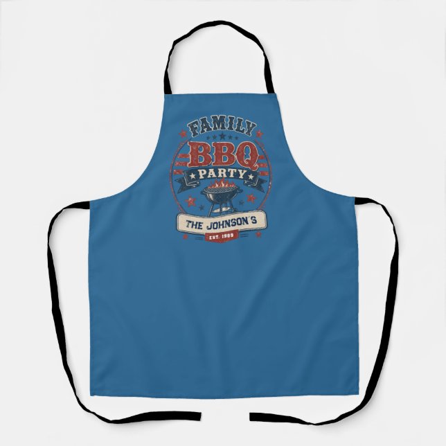 Custom American Family BBQ Party  Apron (Front)
