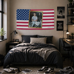 Custom American Flag with Your Photo, Dorm Decor Banner