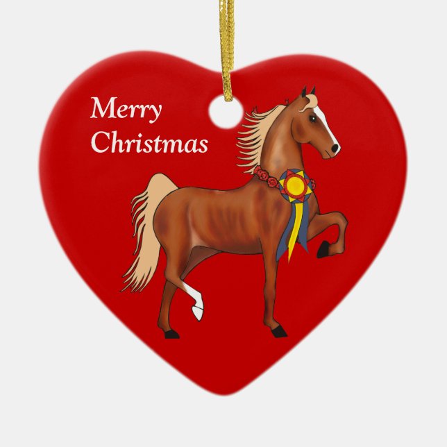 Custom American Saddlebred Christmas Ornament (Front)