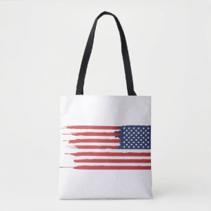 Custom American USA Flag  Tote Bag