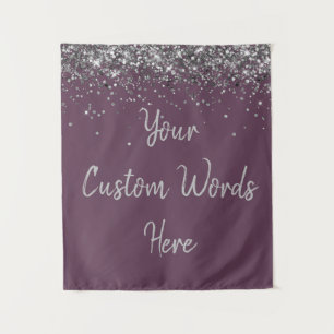 Custom Amethyst & Silver Personalised Photo Booth Tapestry