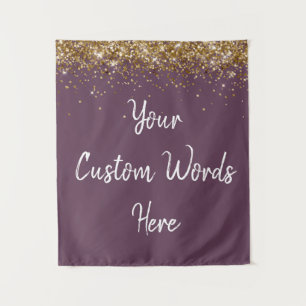 Custom Amethyst & White Personalised Photo Booth Tapestry