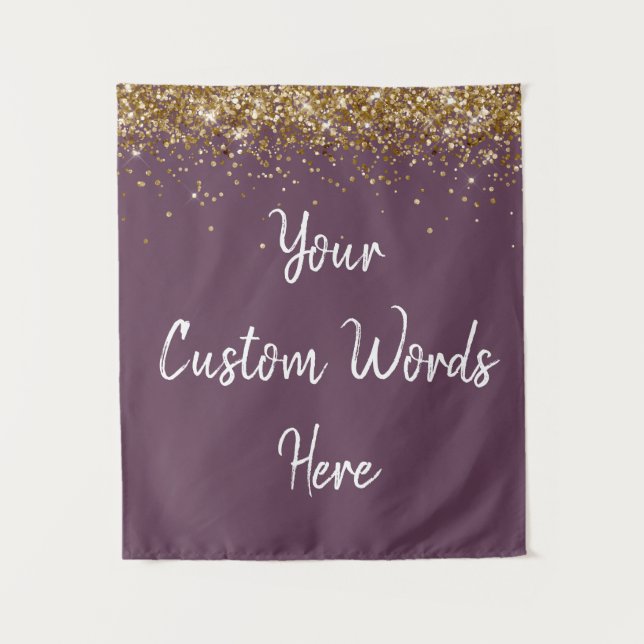 Custom Amethyst & White Personalized Photo Booth Tapestry (Front)