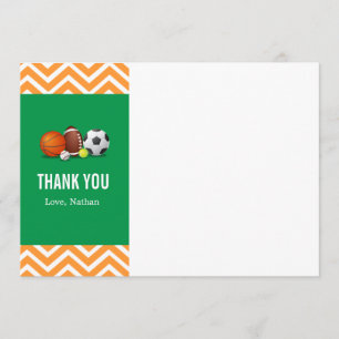 Custom an all-star sport birthday thank you card