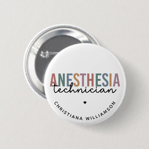 Custom Anaesthesia Technician Retro Anaesthetic Te 6 Cm Round Badge
