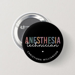 Custom Anaesthesia Technician Retro Anaesthetic Te 6 Cm Round Badge