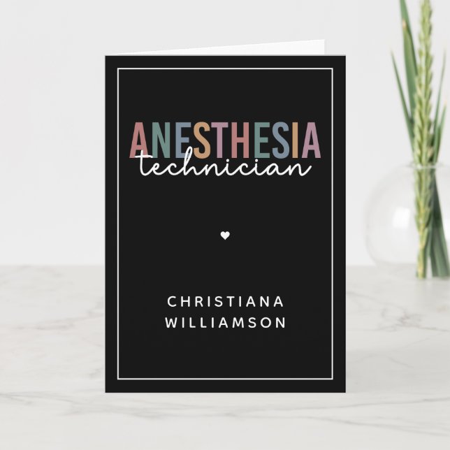 Custom Anaesthesia Technician Retro Anaesthetic Te Card (Front)