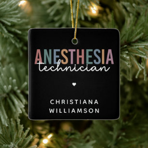 Custom Anaesthesia Technician Retro Anaesthetic Te Ceramic Ornament