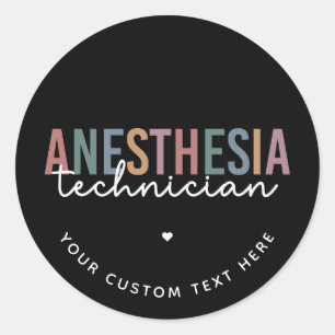 Custom Anaesthesia Technician Retro Anaesthetic Te Classic Round Sticker