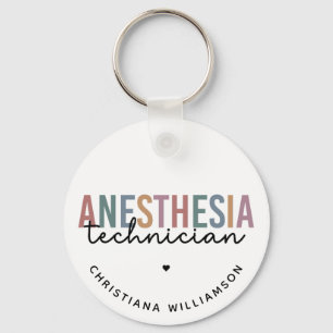 Custom Anaesthesia Technician Retro Anaesthetic Te Key Ring