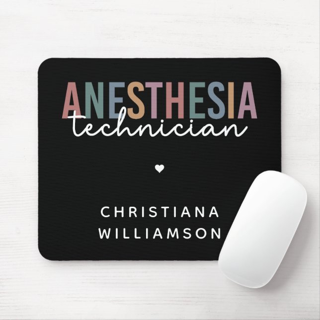 Custom Anaesthesia Technician Retro Anaesthetic Te Mouse Pad (With Mouse)