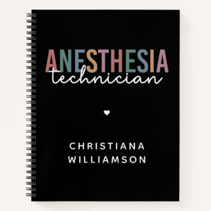 Custom Anaesthesia Technician Retro Anaesthetic Te Notebook