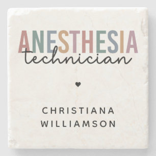 Custom Anaesthesia Technician Retro Anaesthetic Te Stone Coaster