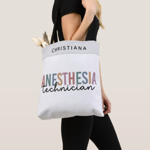 Custom Anaesthesia Technician Retro Anaesthetic Te Tote Bag