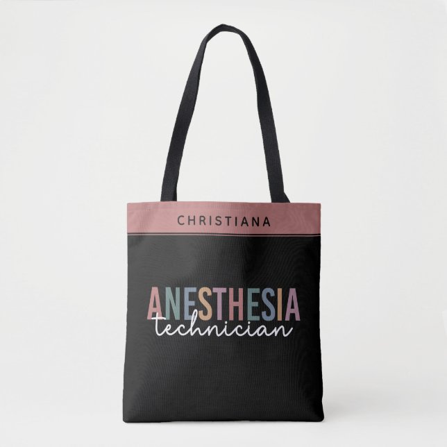 Custom Anaesthesia Technician Retro Anaesthetic Te Tote Bag (Front)