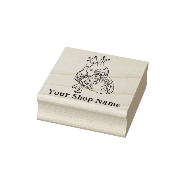 Custom Anatomical Heart Small Business Rubber  Stamp (Stamp)