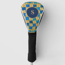 Custom Ancient Egyptian Monogram Blue Gold