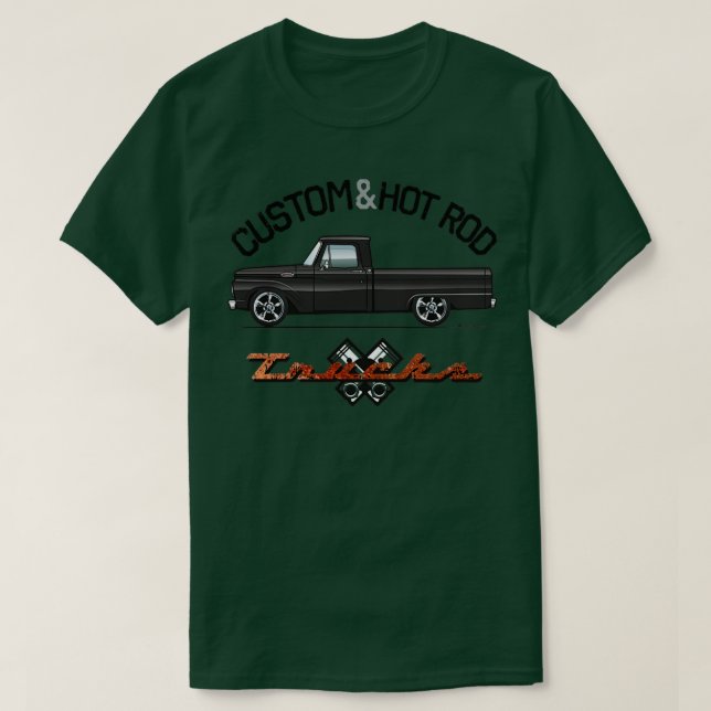 Custom and Hot Rod Black T-Shirt (Design Front)