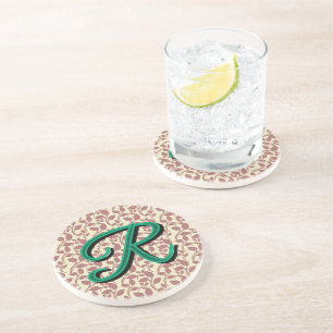 Custom and personalised botanical pattern coaster