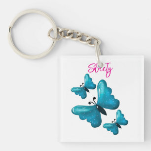 Custom and personalised butterfly key ring